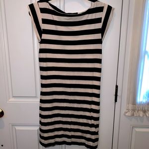 French connection shift dress in black and white cotton size 8